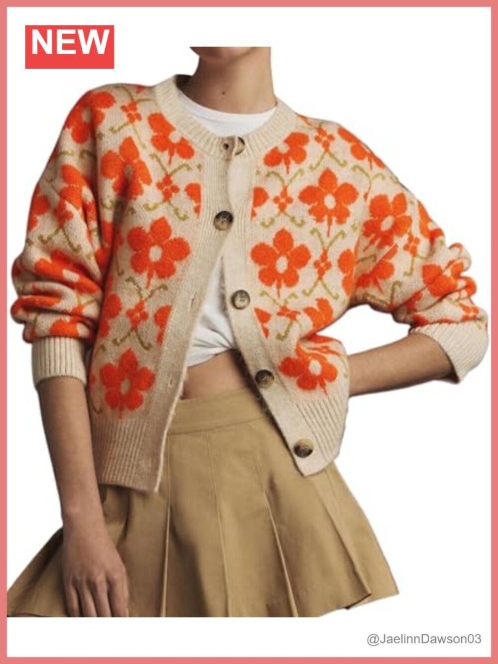 Floral Button Up Knit Cardigan Sweater Lightweight Soft